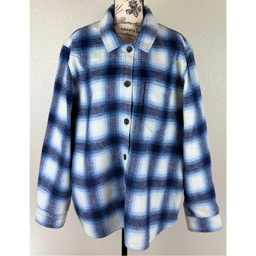 Rails Tripp Plaid Flannel Shirt Jacket Azure Shaphire Blue, size XXL - Picture 2 of 14